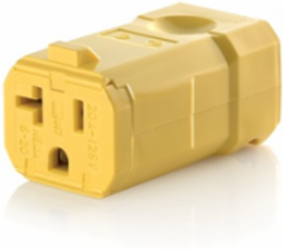 20 Amp Straight Blade Connector, NEMA 5-20R, 125 Volt, Industrial Grade, Yellow