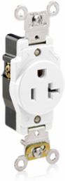 Industrial Grade 20 Amp Self-Grounding Receptacle, NEMA 5-20R, White