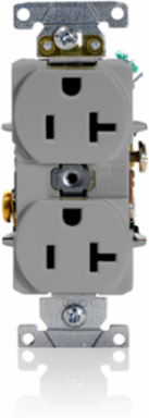 20 Amp Heavy-Duty Industrial Grade Duplex Receptacle, 125 Volt, Self Grounding