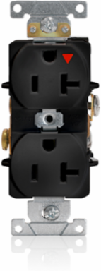 20 Amp Isolated Ground Duplex Receptacle, Industrial Grade, 125 Volt, Nylon Body