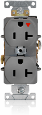 20 Amp Isolated Ground Duplex Receptacle Outlet, Heavy-Duty, NEMA 5-20R, Gray