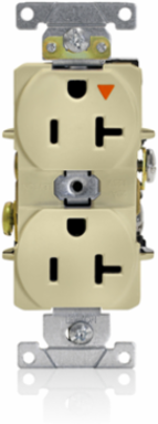 20 Amp Heavy-Duty Isolated Ground Duplex Outlet, 125 Volt, NEMA 5-20R, Self-Grounding