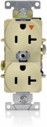 20 Amp Heavy-Duty Isolated Ground Duplex Outlet, 125 Volt, NEMA 5-20R, Self-Grounding