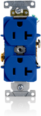 20 Amp Heavy-Duty Industrial Grade Duplex Receptacle, Self-Grounding, NEMA 5-20R