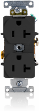 20 Amp Heavy-Duty Industrial Grade Duplex Receptacle, Self-Grounding, NEMA 5-20R