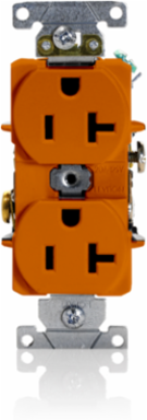 20 Amp Duplex Receptacle/Outlet, Industrial Grade, Self-Grounding