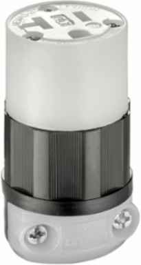 Straight Blade Connector 20 Amp 125 Volt NEMA 5-20R Industrial Grade Black-White