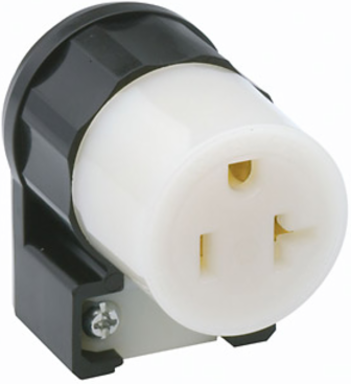20 Amp 125 Volt NEMA 5-20R Straight Blade Connector, Black-White, Industrial Grade