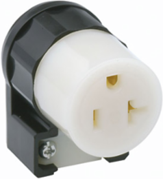 20 Amp 125 Volt NEMA 5-20R Straight Blade Connector, Black-White, Industrial Grade