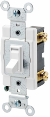20 Amp Toggle Switch, Single-Pole, Quiet, Commercial Spec Grade, 120/277VAC