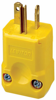 Python 20 Amp 250 Volt Straight Blade Plug, NEMA 6-20P, Grounding, Yellow