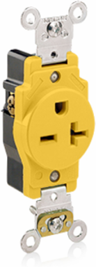 20 Amp Corrosion-Resistant Narrow Body Single Receptacle, NEMA 6-20R, 250 Volt