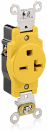 20 Amp Corrosion-Resistant Narrow Body Single Receptacle, NEMA 6-20R, 250 Volt