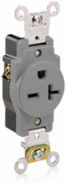 20 Amp Industrial Grade Self-Grounding Single Receptacle, NEMA 6-20R, 250 Volt