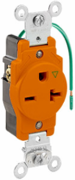 20 Amp Isolated Ground Single Receptacle Outlet, Industrial Grade, NEMA 6-20R, 250 Volt