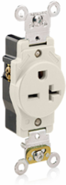20 Amp Heavy-Duty Industrial Grade Single Receptacle Outlet, 250 Volt, Self-Grounding