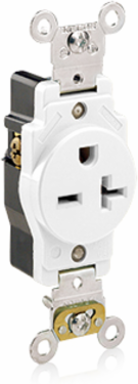 20 Amp Industrial Single Receptacle Outlet, NEMA 6-20R, Self-Grounding