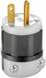 Industrial Grade Straight Blade Plug 20 Amp 250 Volt NEMA 6-20P Black/White