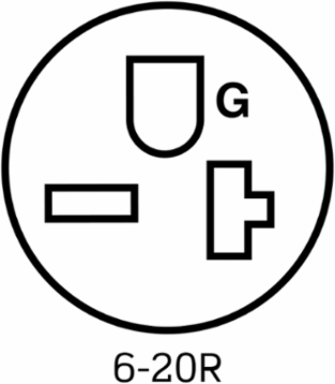 Industrial Grade Straight Blade Connector, 20 Amp, 250 Volt, NEMA 6-20R