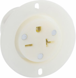 Industrial Grade 20 Amp 250 Volt Flanged Outlet Receptacle, NEMA 6-20R