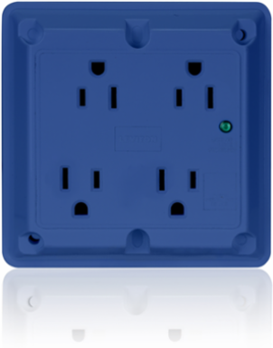 15 Amp 4-in-1 Surge Protective Quadruplex Receptacle, Blue, 125 Volt, NEMA 5-15R