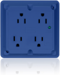 15 Amp 4-in-1 Surge Protective Quadruplex Receptacle, Blue, 125 Volt, NEMA 5-15R