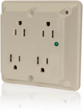 Heavy-Duty 15 Amp 125 Volt Surge Protected Quadruplex Receptacle - Industrial Grade