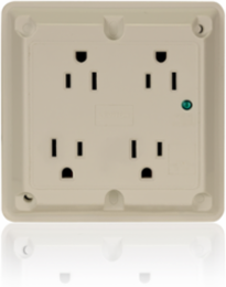 Heavy-Duty 15 Amp 125 Volt Surge Protected Quadruplex Receptacle - Industrial Grade