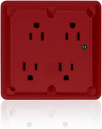15 Amp Surge Protected Quadruplex Receptacle, Industrial Grade, NEMA 5-15R