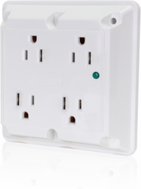 15 Amp 125 Volt Surge Protected Quadruplex Receptacle - Industrial Grade, White