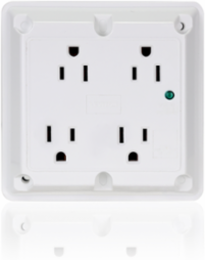 15 Amp 125 Volt Surge Protected Quadruplex Receptacle - Industrial Grade, White