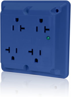 20 Amp 125 Volt Surge Protected Quadruplex Receptacle - Industrial Grade, NEMA 5-20R