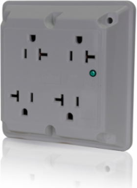 Surge Protected Quadruplex Receptacle 20 Amp 125 Volt Industrial Grade