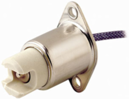 Lampholder, Incandescent, R7s RX7s Base, Plunger, Keyless, Unglazed Porcelain, Flange Mount, Single Circuit