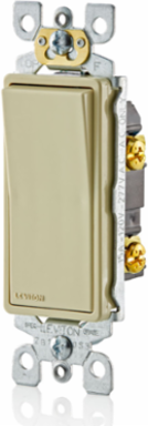 15 Amp Decora Single-Pole Switch, Self-Grounding, Ivory, 120/277 Volt