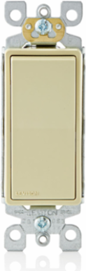 15 Amp Decora Single-Pole Switch, Self-Grounding, Ivory, 120/277 Volt