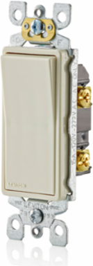 15 Amp Decora Single-Pole Switch, Self-Grounding, Light Almond, 120/277 Volt