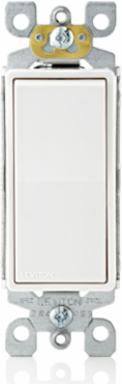 15 Amp Decora Single-Pole Rocker Switch, 120/277 Volt, Self-Grounding, White
