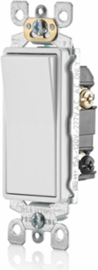 15 Amp Decora 3-Way Quiet Switch, 120/277 Volt, Self-Grounding, White