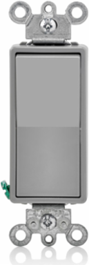 15 Amp Decora Rocker 4-Way Switch, 120/277V, Thermoplastic, Gray