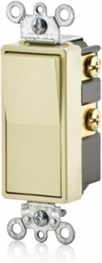15 Amp Decora Rocker 4-Way Switch, Grounding, Ivory, 120/277 Volt