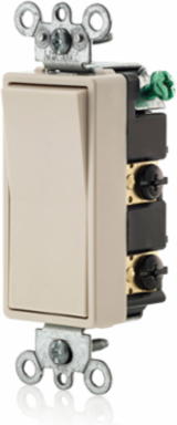 15 Amp Decora Rocker 4-Way Switch, Grounding, Light Almond, 120/277 Volt