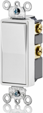15 Amp Decora Rocker 4-Way Switch, 120/277 Volt, Grounding, White