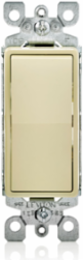 Illuminated 15 Amp Decora Rocker Switch, Grounding, Ivory, 120/277 Volt