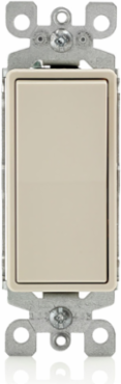 15 Amp Decora Rocker Single-Pole Switch, 120/277 Volt, Light Almond, Illuminated, Grounding