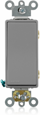 20 Amp Double-Pole Rocker Switch, Gray, 120/277 Volt, Commercial Spec Grade