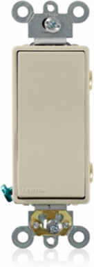 20 Amp Double-Pole Rocker Switch, Commercial Spec Grade, Ivory, 120/277 VAC