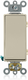 20 Amp Double-Pole Rocker Switch, Commercial Spec Grade, Ivory, 120/277 VAC
