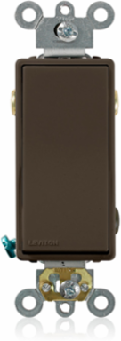 Decora Plus Rocker Switch, 20 Amp, 120/277 Volt, 3-Way, Brown, Commercial Grade