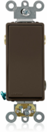 Decora Plus Rocker Switch, 20 Amp, 120/277 Volt, 3-Way, Brown, Commercial Grade